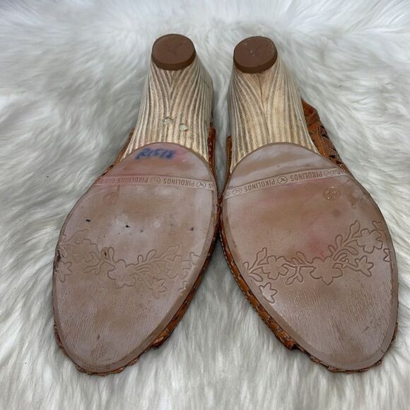 Pikolino Romana Tan Leather Cutout Slingback Heels Sz 42/11.5-12 - Picture 6 of 7